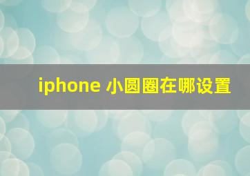 iphone 小圆圈在哪设置